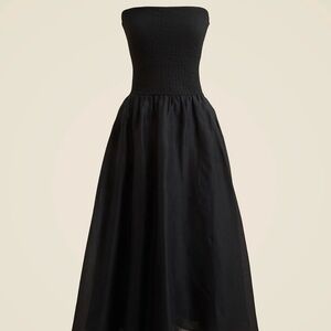 J. Crew Black Strapless Mixy Dress